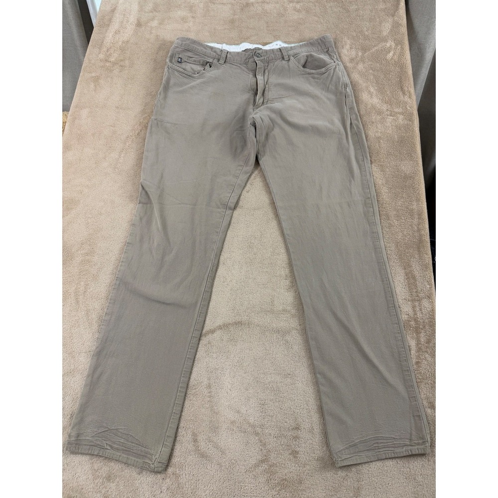 Linksoul 5 Pocket Stretch Golf‎ Chino Pants Men's Size 36 Large beige Good